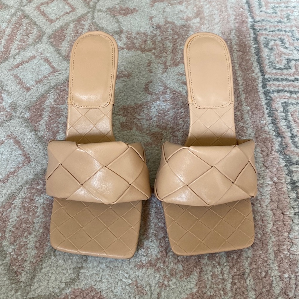 Braided Square Toe Heels